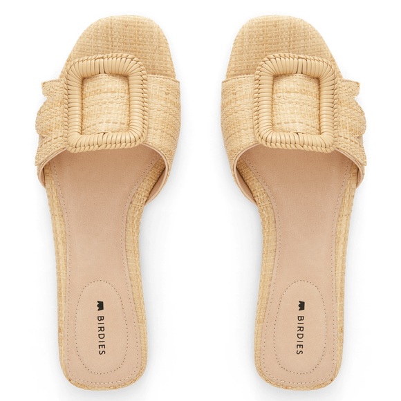 Birdies Shoes - NEW Birdies Kiwi Flat buckle sandals natural raffia woven shoes 8.5